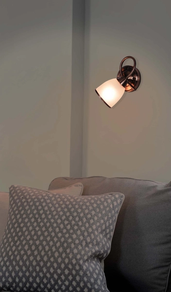 Pokojowy kinkiet vintage Samira K-JSL-8090/1W AB patyna biały