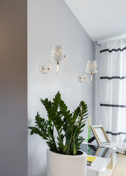 Lampa ścienna BATLEY 50401112 metalowa abażurowy kinkiet biały