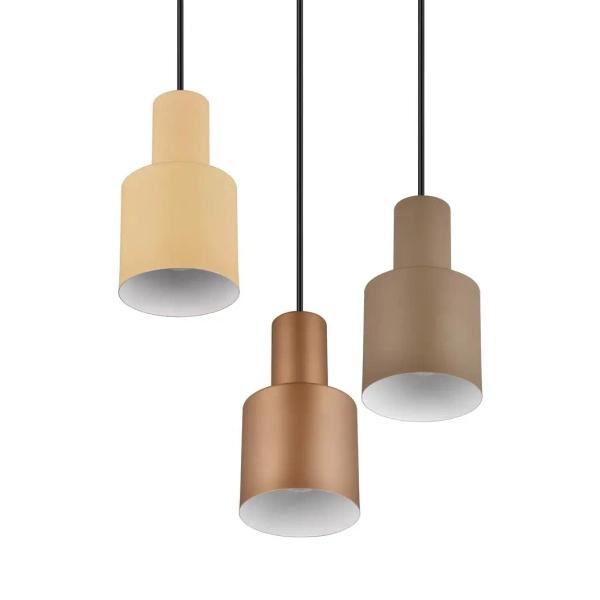 Wisząca lampa AGUDO 319430317 beżowa szara różowa 3x40W E27 z regulacją