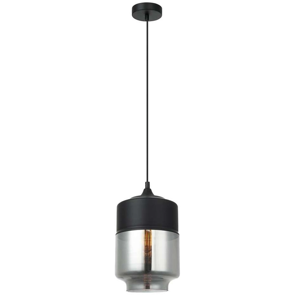 LAMPA wisząca MOLINA MDM-2377/1 BK+SG Italux szklana OPRAWA skandynawski ZWIS czarny przydymiony