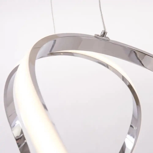 Designerska lampa wisząca Tokyo P01663CH Cosmolight LED 44W 3000K metal biała srebrna