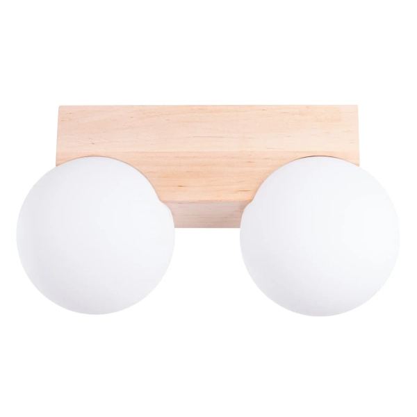 Podwójna lampa sufitowa BULBO SL.1683 drewniana biała 2xG9
