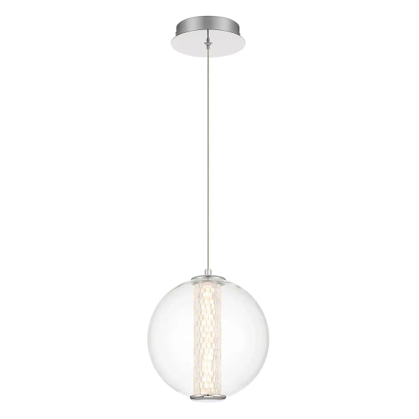 Szklana lampa wisząca kula Atomo QN-ATOMO-1P-PC LED 9W 3000K srebrny