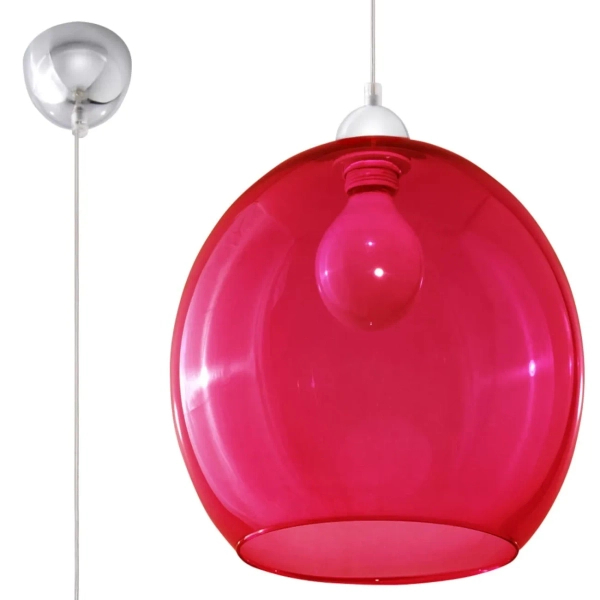 Czerwona lampa wisząca BALL SL.0253 szklana kula E27