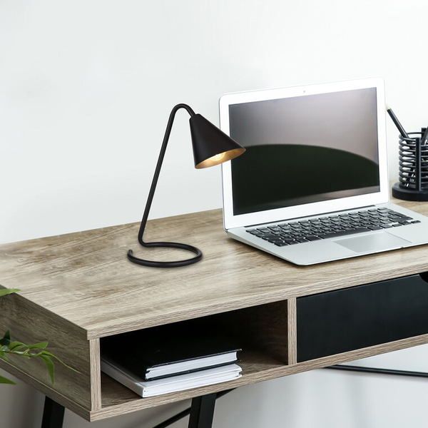 Minimalistyczna lampka stołowa Monty 3088 metalowa do gabinetu czarna