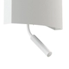 Klasyczna LAMPA ścienna BORDE 7985 Nowodvorski abażurowa OPRAWA kinkiet z peszlem do czytania biały