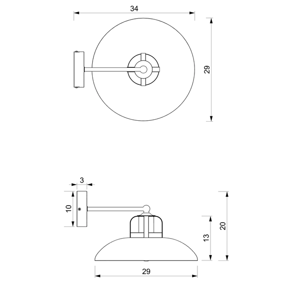 Metalowy kinkiet pokojowy Felix kopuła zielona złota