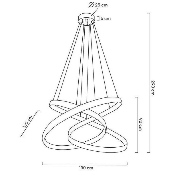 Ledowa wisząca lampa Wave MSE1501100197 Moosee 120W 3000K do jadalni chrom