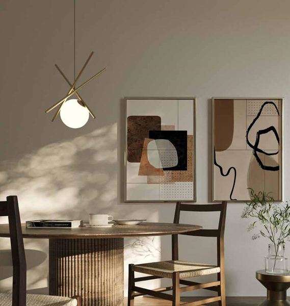 Loftowa LAMPA wisząca XENA P0403 Maxlight metalowa OPRAWA szklana kula zwis mosiądz biały