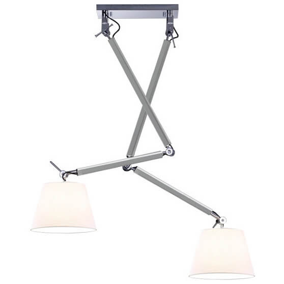 Kierunkowa lampa wisząca Zyta nad stół aluminium biała