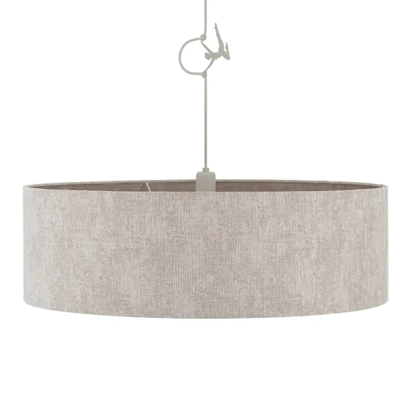 Abażurowa wisząca lampa CEDRO 11666 tkaninowa beżowa