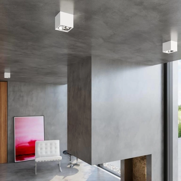 Spot LAMPA sufitowa SL.0698 metalowa OPRAWA kwadratowy downlight natynkowy biały