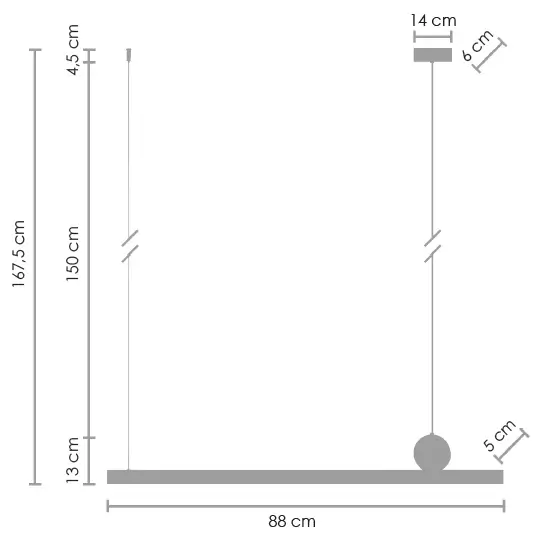 Podwieszana lampa listwa Boogie ST-MD-7014-880 Step LED 32W 3000K złota czarna