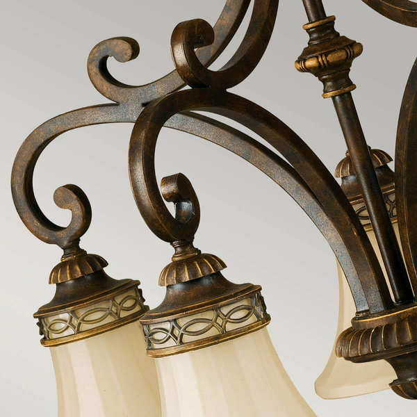 Lampa wisząca FE-DRAWING-ROOM5 klosze na łańcuchu brązowe