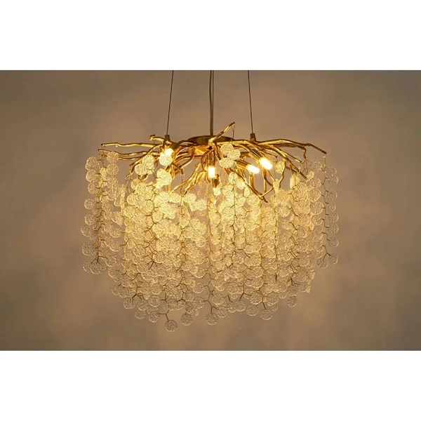 Regulowana lampa wisząca RIVIERA 5900168832954 Moosee kryształki złota