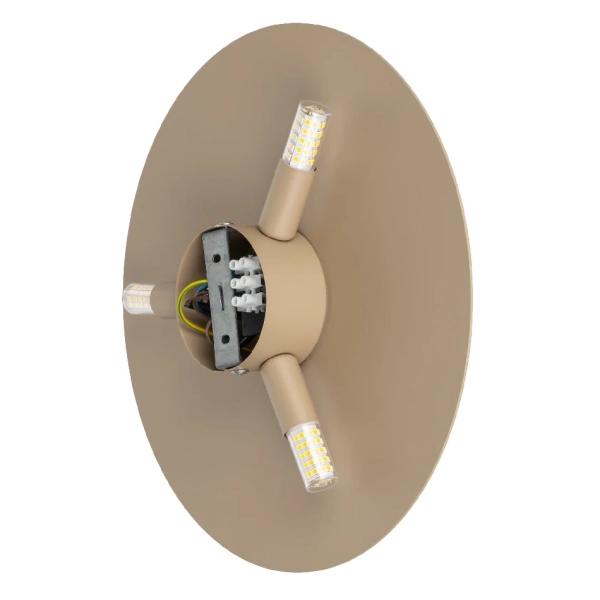 Nowoczesna ścienna lampa Luna Sabia 10624 okrągła koło beżowy