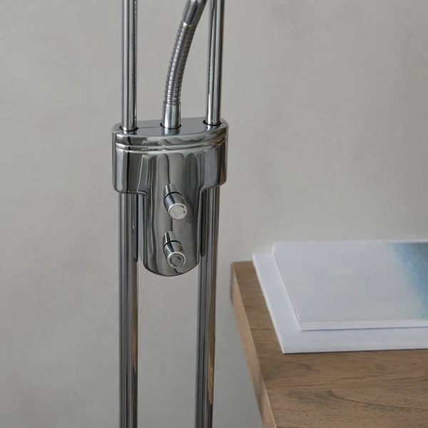 Metalowa lampa podłogowa Rome ROME-CH chrom przezroczysty