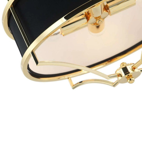 LAMPA wisząca Stesso Gold Nero S Orlicki Design okrągła OPRAWA abażurowa w stylu klasycznym czarna złota