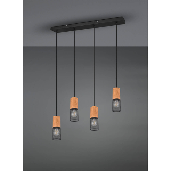 Loftowa lampa wisząca Tosh 304300432 metalowa czarna brązowa