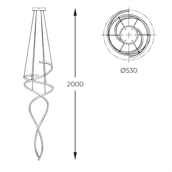 Ledowa lampa zwisająca Coco MD3127-2M-3GT Zumaline 68W 3000-6000K złota