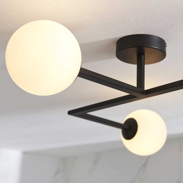 Łazienkowa lampa sufitowa L&-193905 Light& szklane kule IP44 czarna