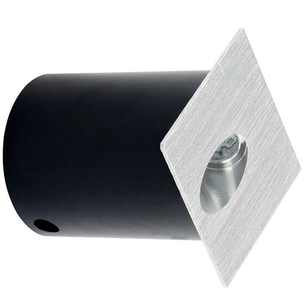 Podtynkowa LAMPA schodowa ESPO 309242 Polux zewnętrzna OPRAWA do zabudowy LED 3W 4000K kwadratowa IP54 szczotkowany srebrny