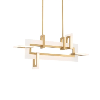 Lampa wisząca prostokątna Inizio QN-INIZIO-LP-S-BG LED 46W 3000K złoty