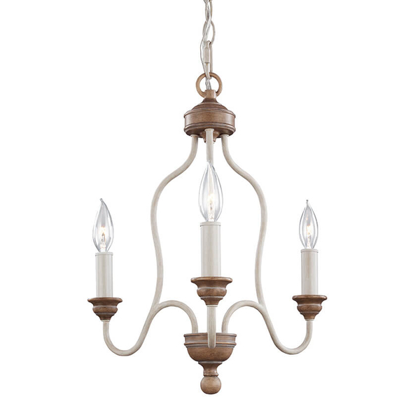 Lampa wisząca na łańcuchu Hartsville FE-HARTSVILLE3 Feiss świecznikowa biała brązowa