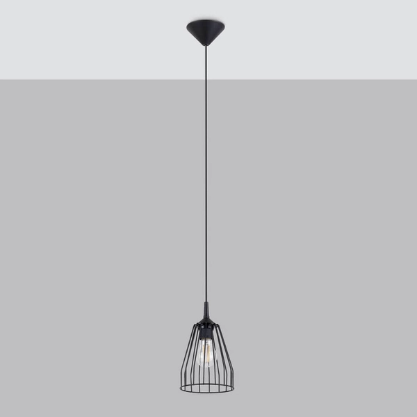 Lampa wisząca druciana Leyo SL.1205 loft metalowa czarna