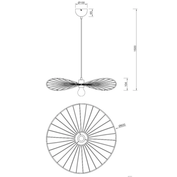 Lampa wisząca do salonu Chapeau R31451031 RL Light parasol japandi biały