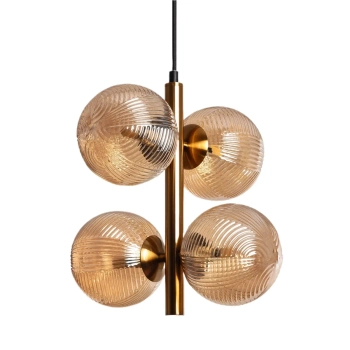 Kulista lampa sufitowa Sogno ABR-LWS-4XG9 szklana bursztynowa