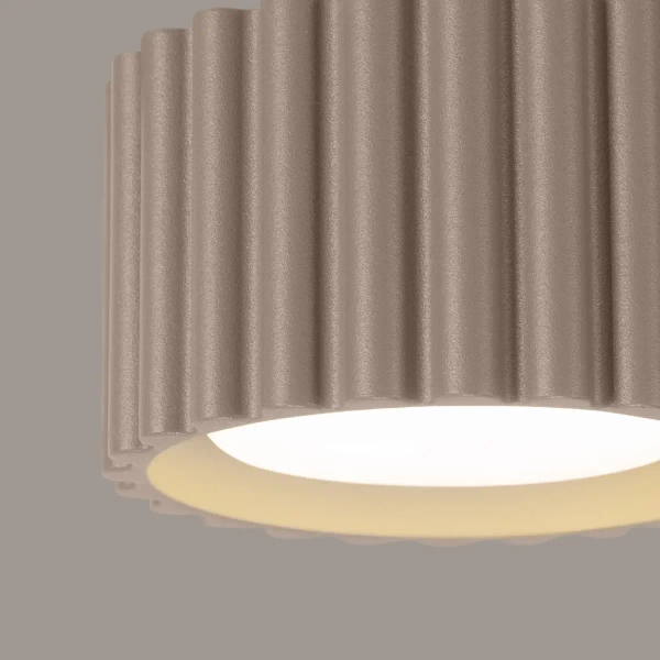 Okrągły plafon do salonu AURA SL.1817 ryflowany beżowy