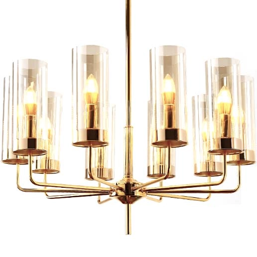 6-punktowa lampa wisząca CGETER6 tuby do sypialni mosiądz