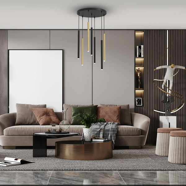 Metalowa lampa zwisowa Monza MLP8843 Milagro sople czarne złote