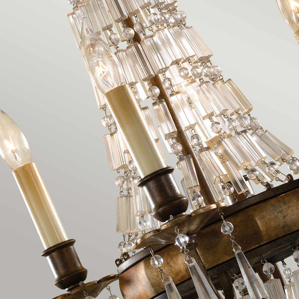 Wisząca lampa kryształowa Bellini FE-BELLINI4 Feiss pałacowa nad stół brązowa