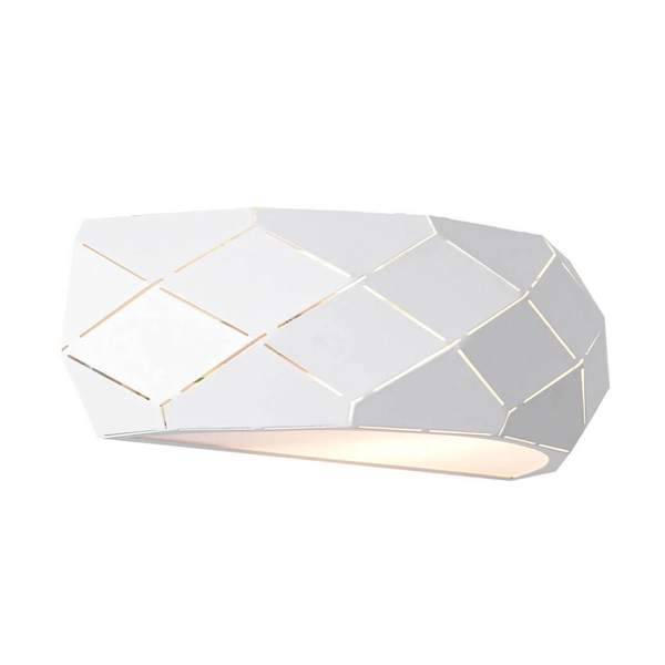 Kinkiet LAMPA ścienna REUS LP-8069/1W WH Light Prestige geometryczna OPRAWA półokrągła przyścienna biała