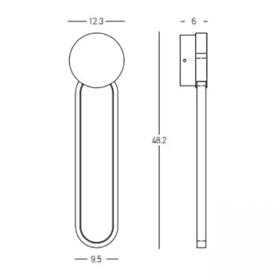 Ledowy naścienny kinkiet 23103 LED 13W 3000K owalny złoty czarny