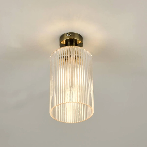 Salonowa lampa sufitowa tuba Emerson EME4875-E01 mosiądz przezroczysty