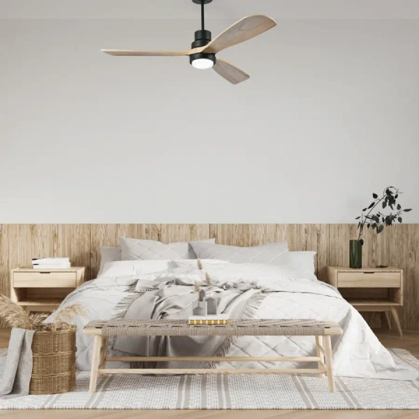 Lampa sufitowa wentylator 19141 LED 15W 3000-6000K drewniany czarny