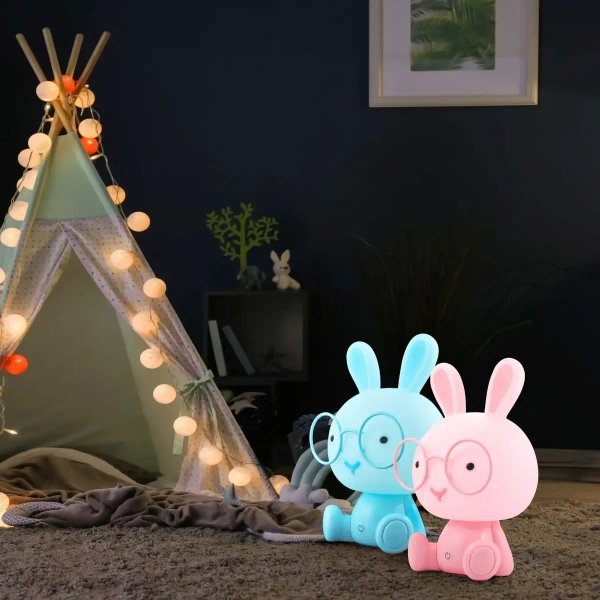 Stołowa lampka dekoracyjna KRÓLIK 327048 LED 2,5W USB dziecięca niebieska