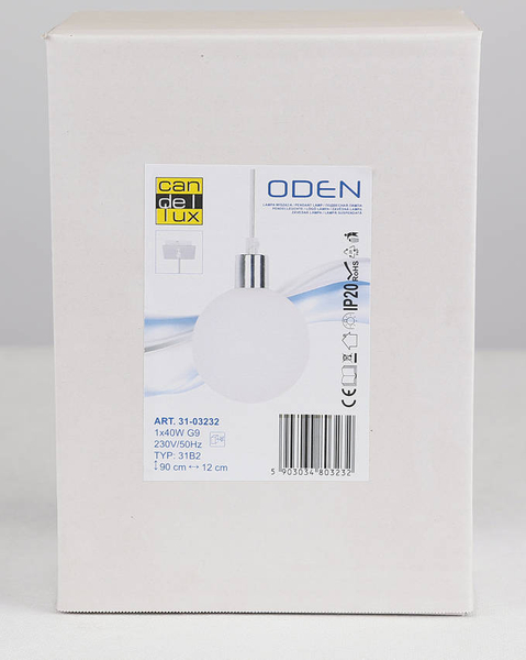 Zwisowa lampa Oden 31-03232 Candellux kula nad wyspę biała chrom