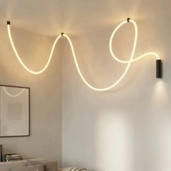 Lampa wisząca nowoczesna wąż ledowy IVY LED 55W 3000K AZ6750 czarna biała aluminium