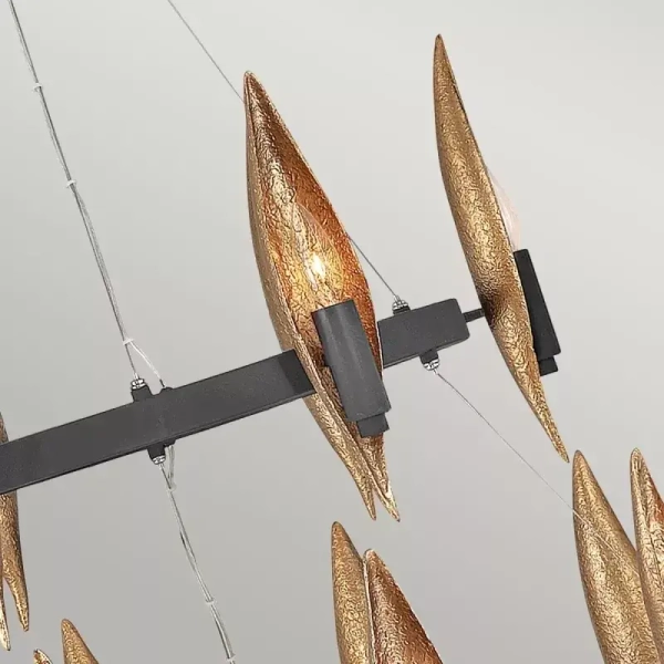 Żyrandol designerski WILLOW QN-WILLOW18-CBK z żywicy czarny złoty