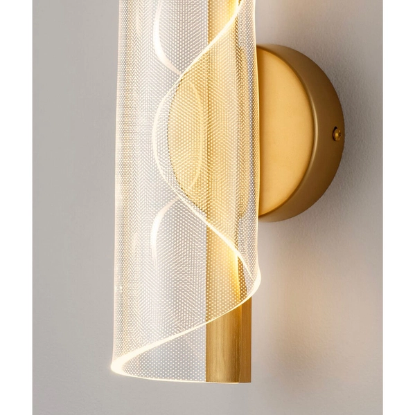 Naścienny kinkiet do salonu HUARAL LE44440 LED 9W 3000K fala złoty przezroczysty