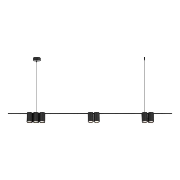 Podłużna lampa wisząca GENESIS ML0370 tuby metalowe czarne