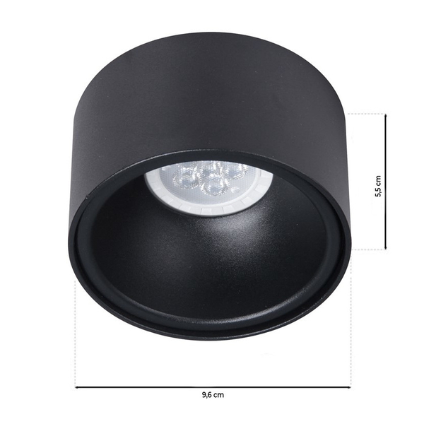 Sufitowa LAMPA wpuszczana BALI ML0060 tuba do sypialni czarna