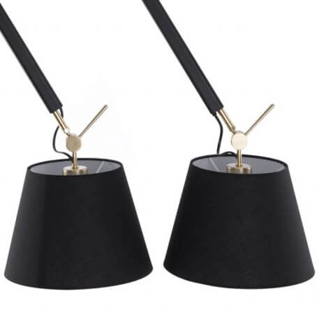 Czarna lampa wisząca Zyta z abażurami do przedpokoju