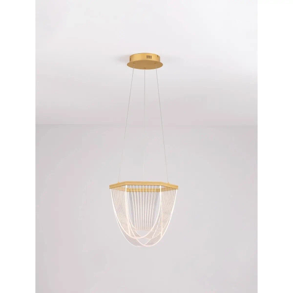 Owalna wisząca lampa ZARLINO LE45391 LED 20W 3000K złota