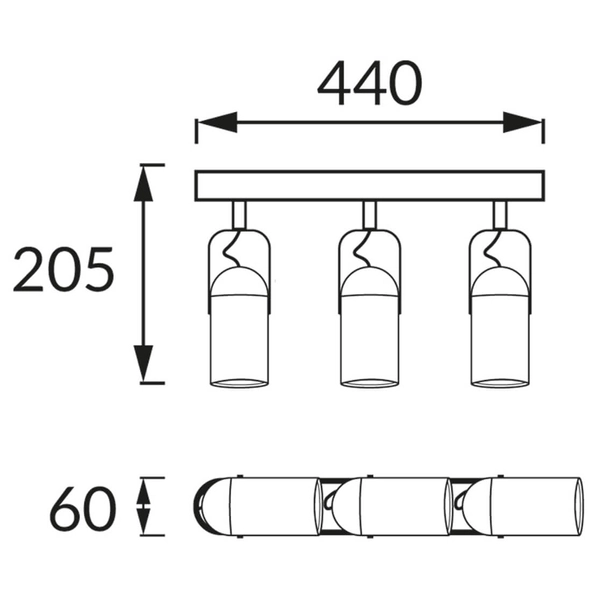 Regulowana lampa sufitowa Lofta 04395 Ideus metal reflektorki czarna