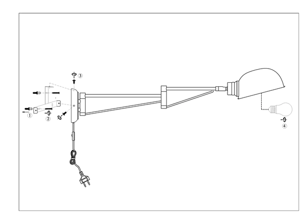 Kinkiet metalowy Portland 108623 Markslojd loftowy z kloszem chrom